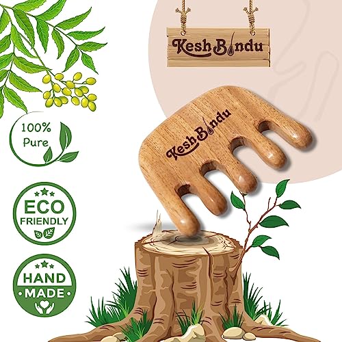 Image of Natural Wood Wide Tooth Hair Massager Comb Scraping Scalp Multi-Functional Handheld No Static Head Massager Tool Meridians Relaxation Physical Therapy Acupoint Treatment (Massage Comb)