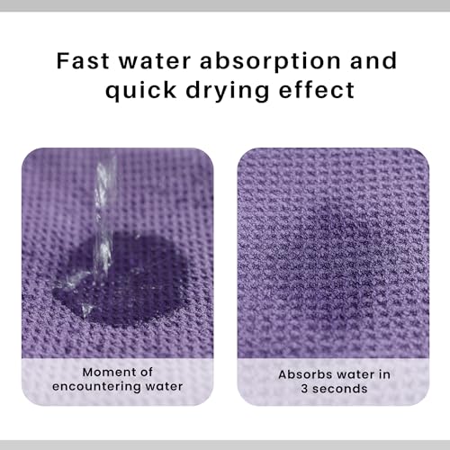 Image of ROLSHOL 2 Pack Microfiber Hair Towel Wrap for Women, 32 inch x 11 inch Waffle Weave Hair Plopping Towel for Curly, Long & Thick Hair, Anti-Frizz Hair Turbans for Wet Hair (Deep Purple,Light Purple)
