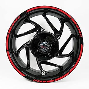 BIKE-label Velgrandstickers set uni rood breedte 9mm – GP Style voor 16” 17” 18” inch auto motorfiets 700517VA