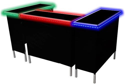 Miniatura 9 de Black Folding Portable Party Bar wPatented Multi-Color LED Lights Black Skirt and Storage Shelf - Avoid Illegal Chinese Counterfeits