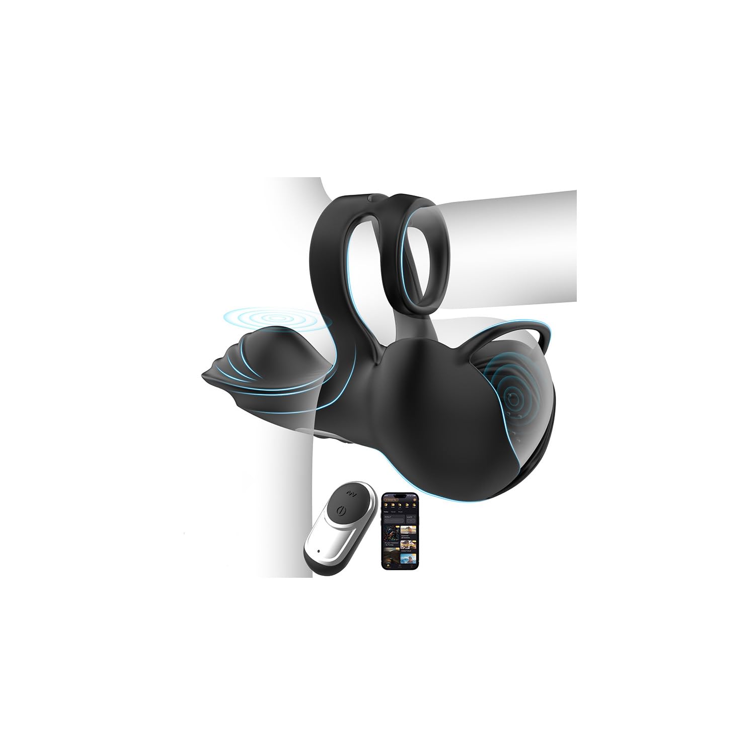 Penis Ring Sex Spielzeug für die Männer, Masturbieren für Männer Handfrei Hoden Vibrator, Vibratorensets für Manner Solo Cock Ring 9 Modi, Masturbator mit Penisring, Penis Vibrator Sexspielzeug (B)