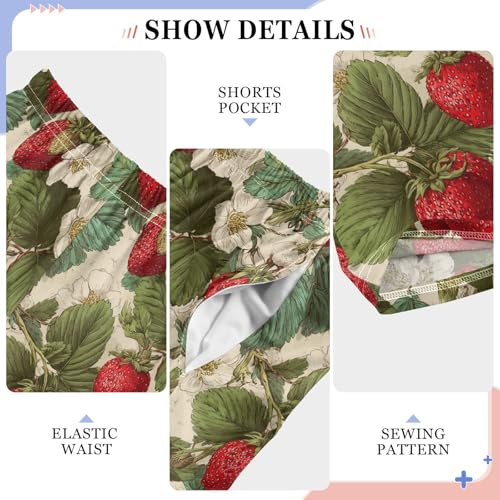 Vdsrup Strawberry Leaves Pajama Pants Pajama Bottoms Soft Sleep Pjs Lounge Pants S4