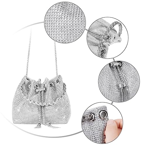 Image of Desy & Feeci Bling Rhinestone Purse for Women, Glitter Clutch Handbag Bucket Evening Bag for Girls Wedding Party