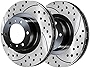 AutoShack PR41329LR Front Drilled Slotted Brake Rotors Black Pair of 2 Driver and Passenger Side Replacement for 2003-2009 Toyota 4Runner 2005-2022 Tacoma 2007-2014 FJ Cruiser 2.7L 3.5L 4.0L 4WD RWD