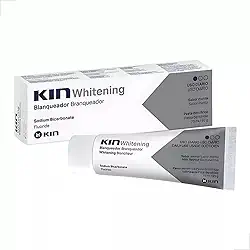 Kin Whitening Pasta Dente Clareadora 75ml Clareamento Dentes Proteção Esmalte Oral Brilho Dental Redução Mancha Amarelo