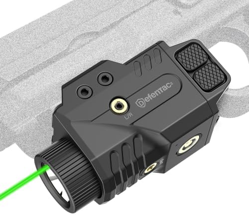 DEFENTAC 800lm Pistol Light with Green Laser for Railed Guns