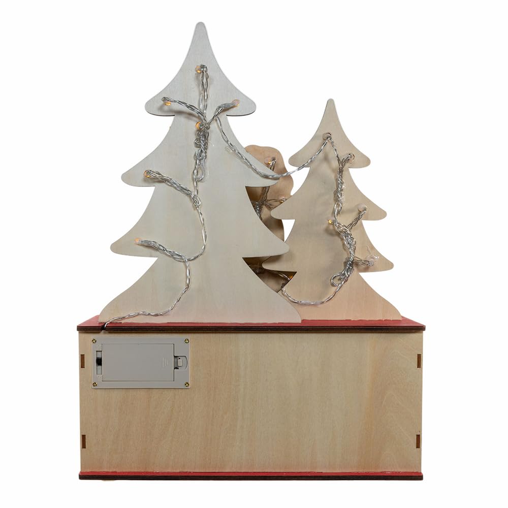 Kurt Adler 40 cm batteriebetriebener hölzerner LED-beleuchteter Adventskalender