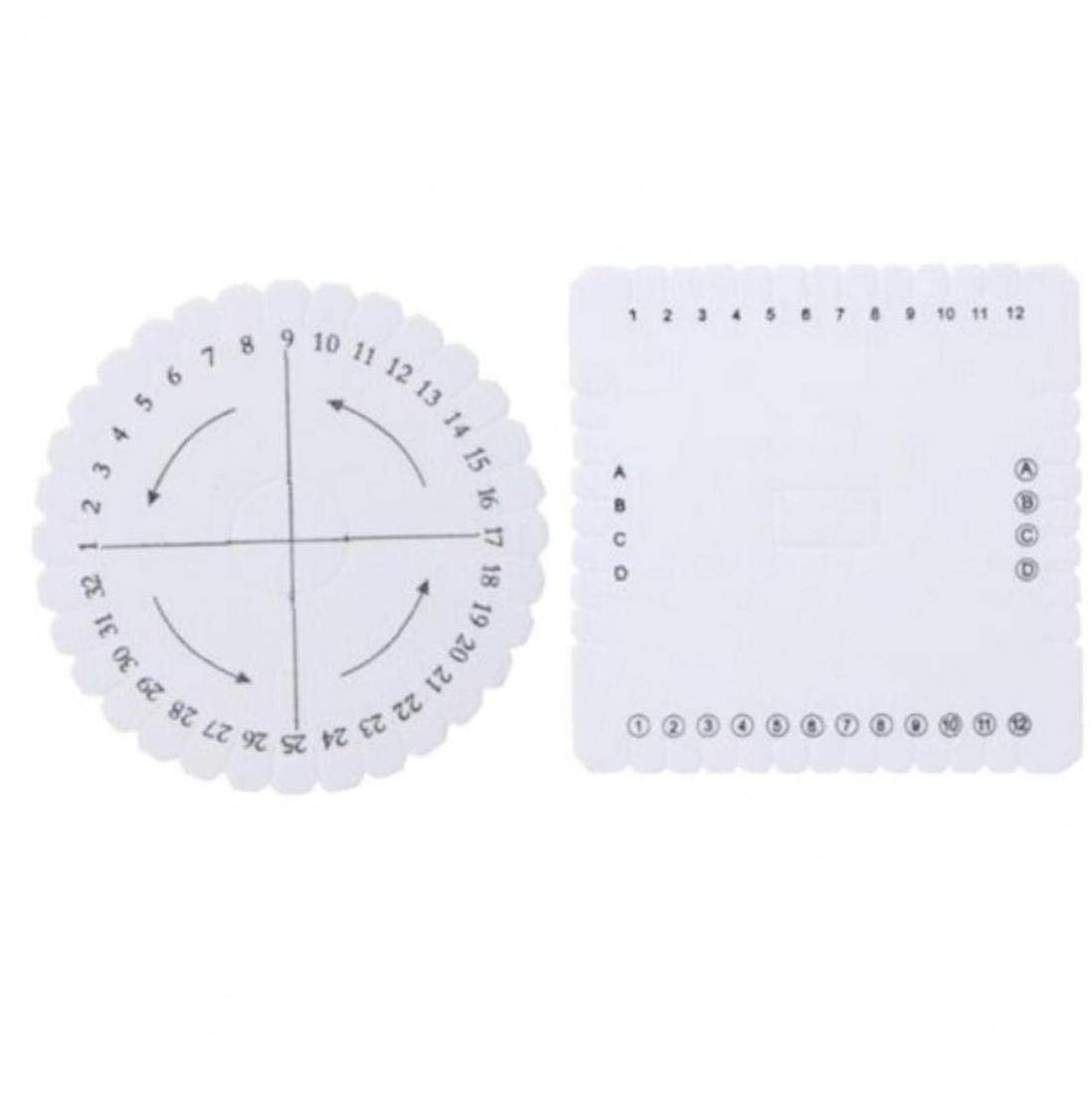 AMOYER 2pcs Round Square Kumihimo Beading Cord Disc/Disk Braiding Plate DIY Braided Rope Knot DIY Handmade Craft Jewelry Desgin Board