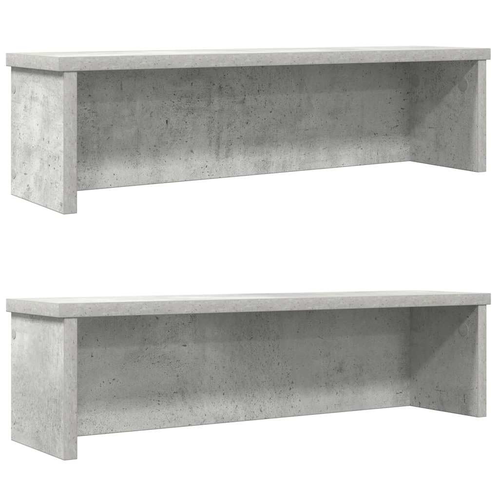 Vidaxl Concrete Grey Kitchen Racks Stackable 2 Pcs 50X15x16 Cm, Kitchen Storage Shelf, Cabinet Organizer, Kitchen Counter Shelf
