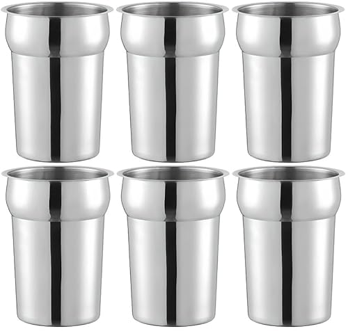 OCS Parts Pro Series 6-Pack 2.5 Quart Vegetable Inset Pots | 7.5" x 5.69" Stainless Steel Pot for Sauces, Soups, Stovetop, Soup Warmers, Steam Tables or Kitchen Utensil Organization