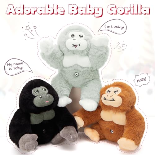 Image of MaoGoLan Giant Gorilla Stuffed Animals - 19.6 inch Large Plush Gorilla with Babies, Soft and Cuddly Companion Toy Gifts for Kids