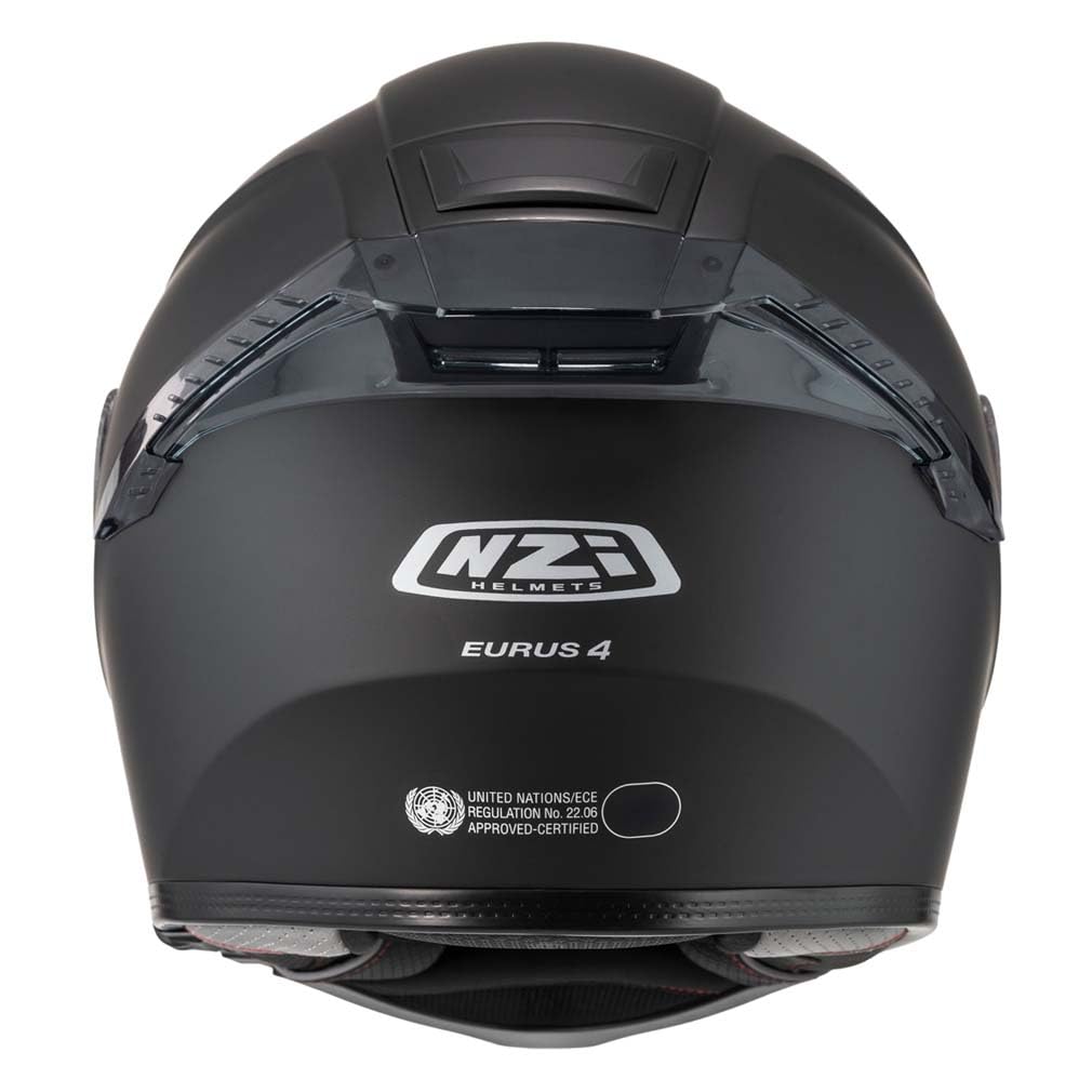 NZI Eurus 4 Stream Duo Solid Negro Mate - Casco de Moto Integral con Visor Solar | Unisex Hombre y Mujer Homologado ECE 22.06