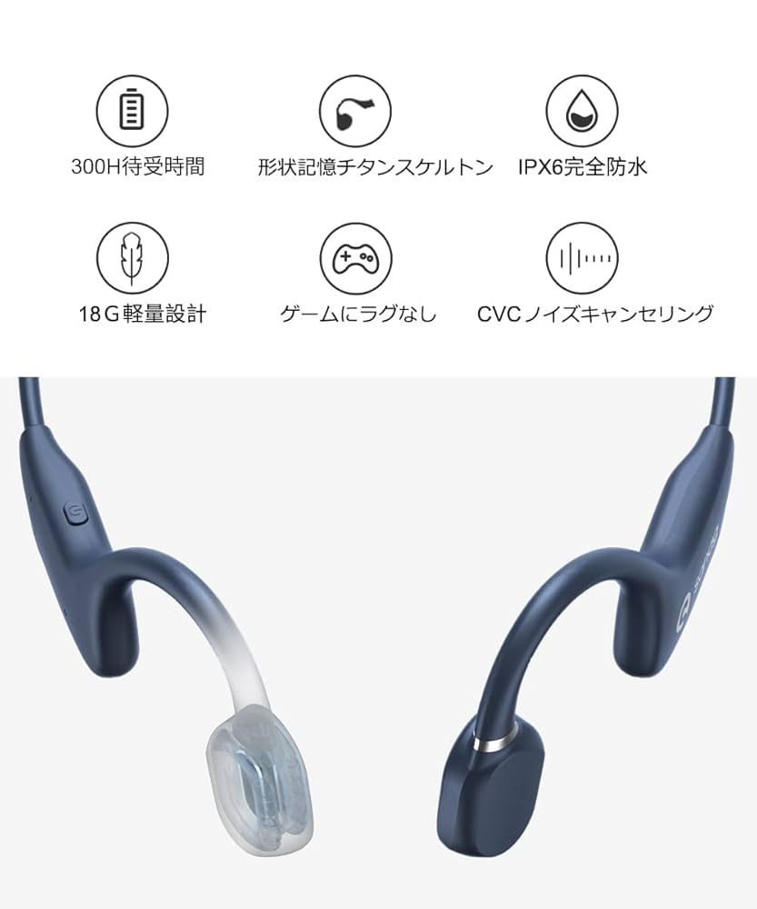 オープンイヤーヘッドフォン 防水 ケース付き　Bluetooth イヤホン Amazon.co.jp: Bluetooth イヤホン 耳掛け 空気伝導 ワイヤレス