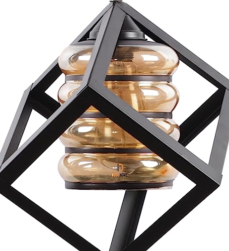 Image of DECOHOME Hanging Bell Pendant Light Lamp Black.