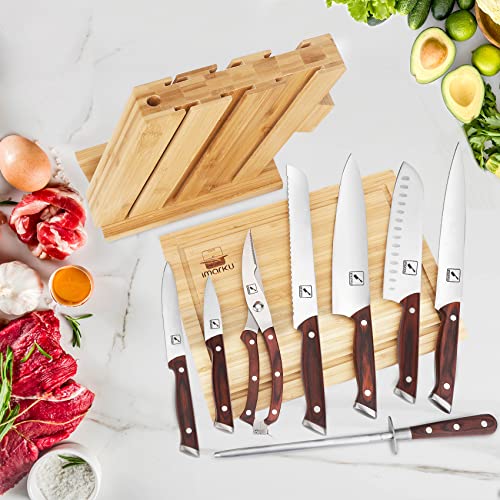 Kitchen Knife Set, Imarku 10-Piece Knife Sets For Kitchen With Block, Japanese German High-Carbon Stainless Steel Chef Knife Set With Cutting Board, Kitchen Accessories With Knife Sharpener #TOP2