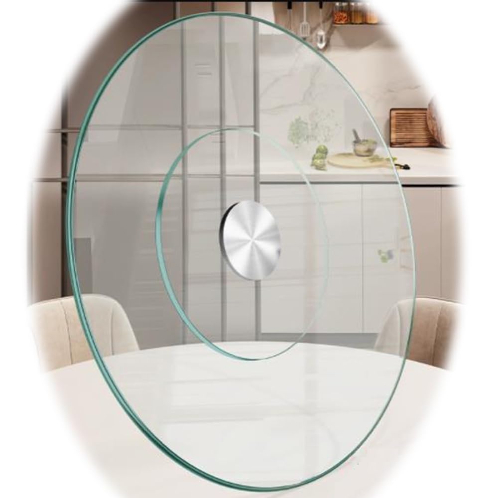 Plateau De Service Rotatif Robuste en Verre Trempé (90 Cm/36 Po)