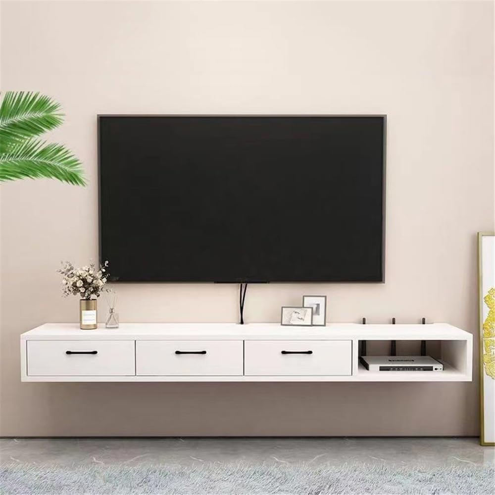 jednostka multimedialna Wisząca jednostka pod telewizor, konsola do gier, multimedialna, szafka, półka do salonu(Grijs,160x23x20cm)