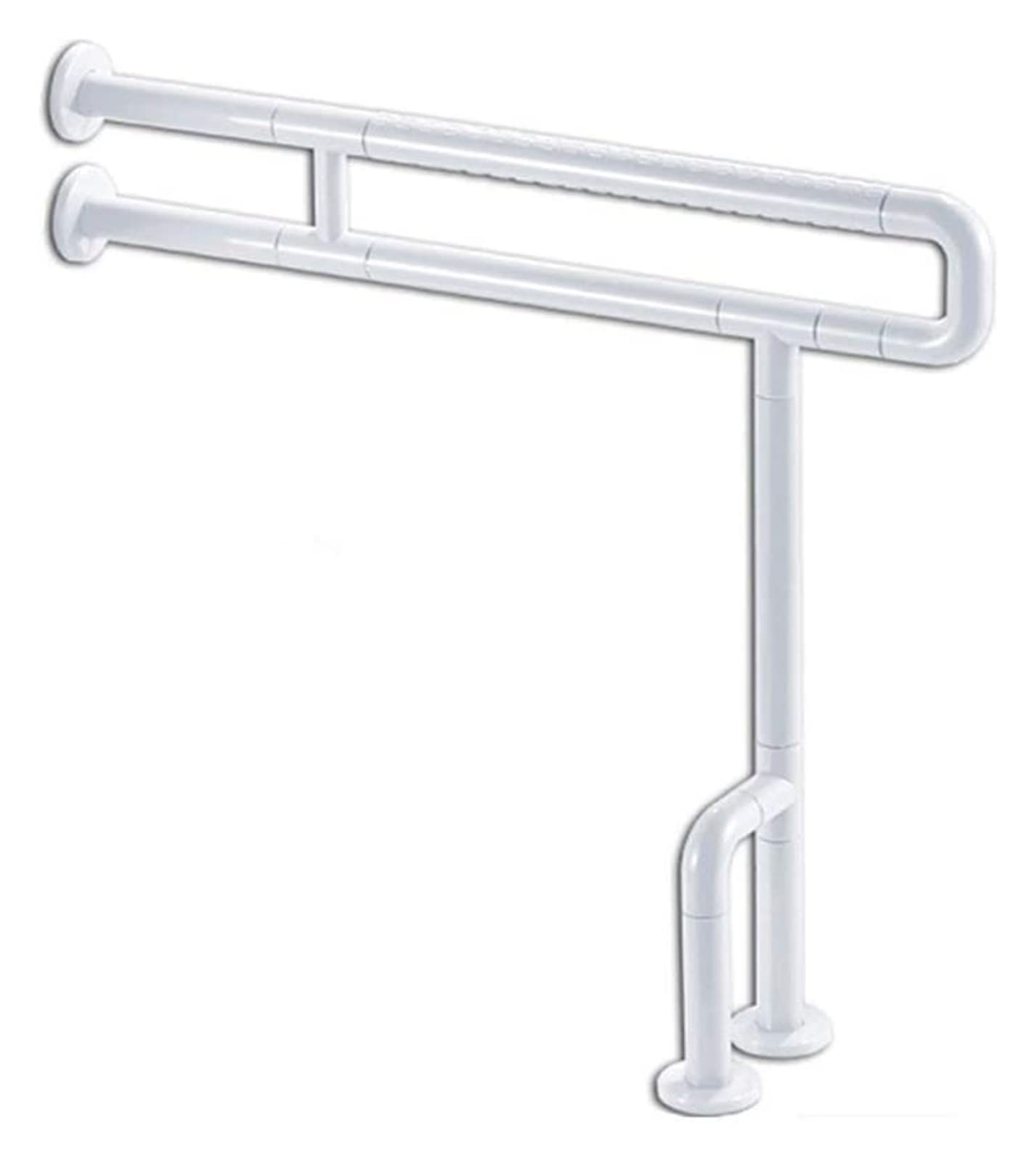 Barras de agarre con ventosa de acero inoxidable, soporte de seguridad, soporte de apoyo, pasamanos de baño para mujeres mayores y niños (color: blanco)