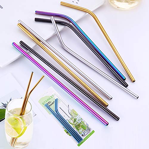 Xiaomu Palhinhas Reutilizáveis De Metal, Canudos De Aço Inoxidável 2x Canudo Reto 2x Canudo Curvo 1x