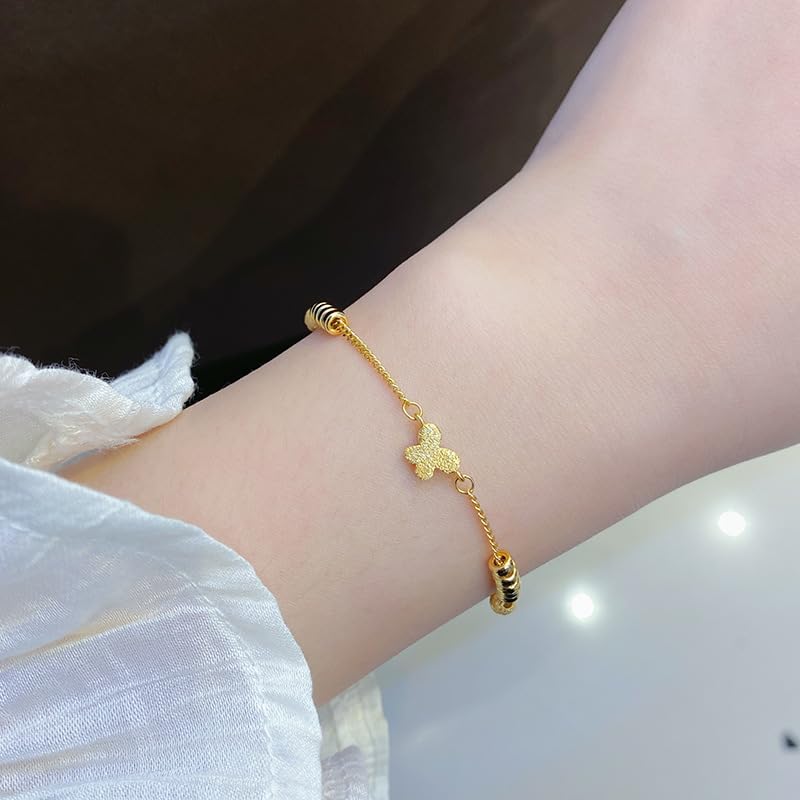 Genérico Pulsera Plata Mujer，Pulsera De Mariposa Brillante De Plata De Ley S925 Con Cierre De Resorte Ajustable, De Alta Gama, Ligera Y De Lujo, Joyería Energética Para Mujer.