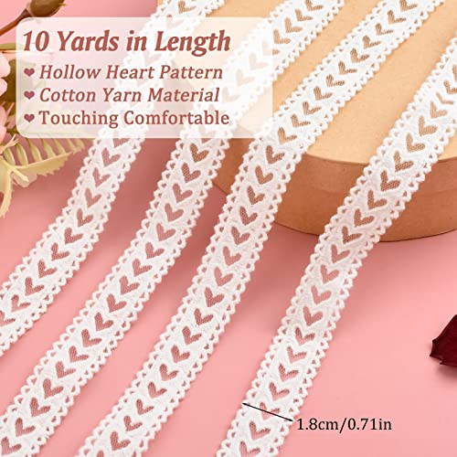 Urroma Beige Hollow Heart Lace Trim, 10 Yards Venice Lace Trim Cotton Sewing Lace For Crafts Dress Gift Wrapping Home Decor #TOP1