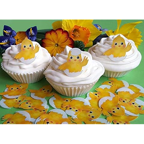 24 Cute Easter Chick Cupcake Toppers Cover