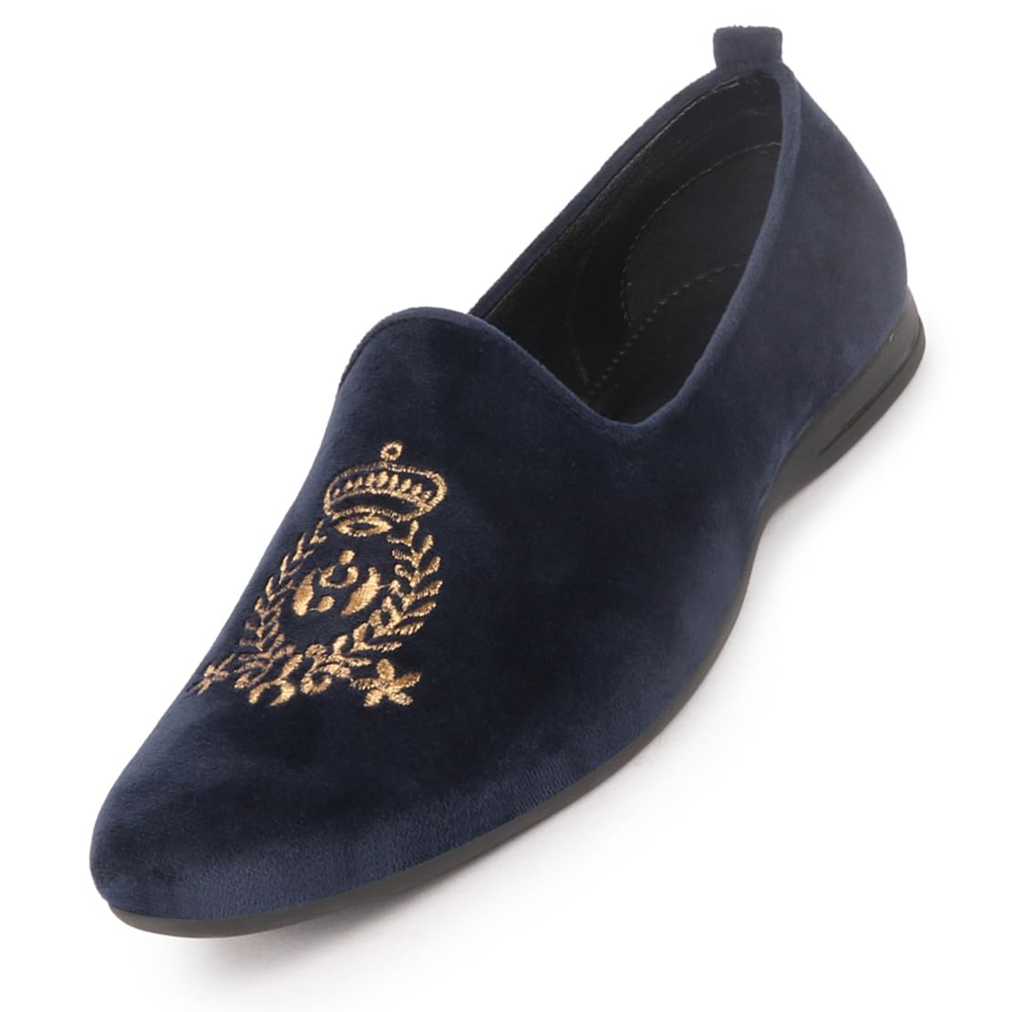FAUSTOMens Embroidered Slip-On Loafers | Royal Ethnic Party Shoes |Ethnic Juttis and Mojaris for for Wedding Cushioned Insole