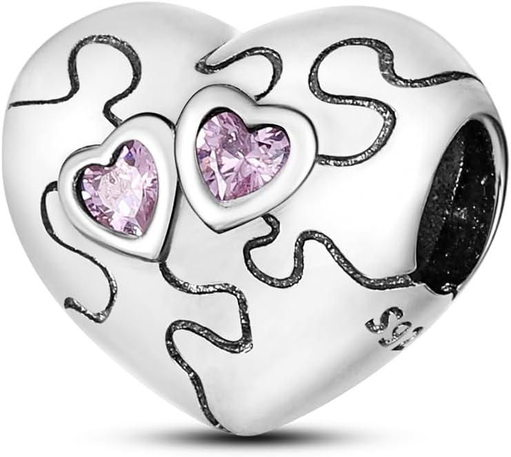 Hapour 925 Sterling Silver Charms for Bracelets Necklaces, Cute Fashion Love Heart Dangle Charm Pendant Beads Gift for Women Her