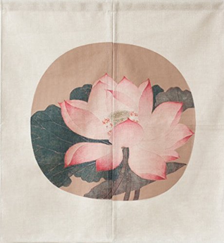 Noren rideau japonais haut de gamme en lin et coton tapisserie lotus