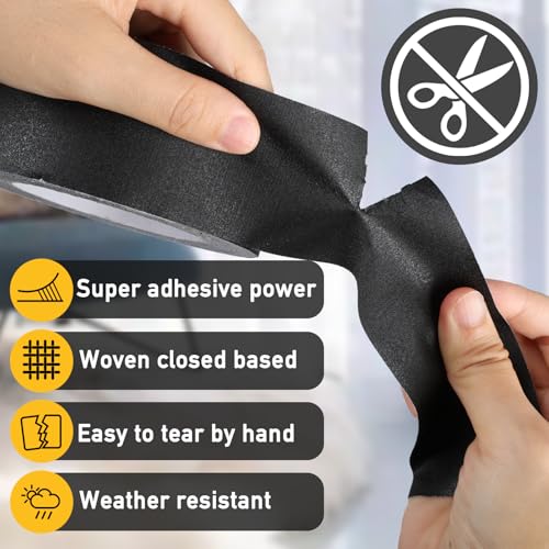 Image of GEYYANG Gaffers Tape 2 Inch x 30 Yards,4 Pack Professional Grade Black Gaffer Tape - Non-Reflective Easy Tear, Waterproof Matte Gaff Cloth Tape for Photography,Filming Backdrop,Stage Setup
