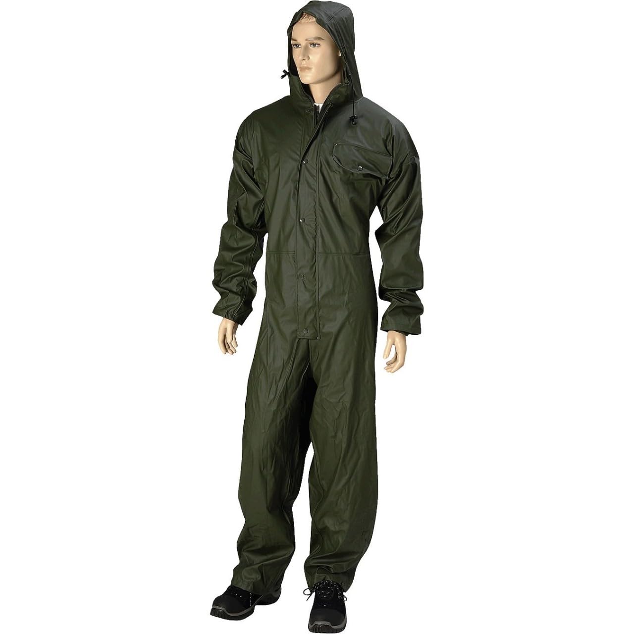 Schutz-Overall PU auf Polyester Trägergewebe - 150 g/m² - Oliv - Größe: XL
