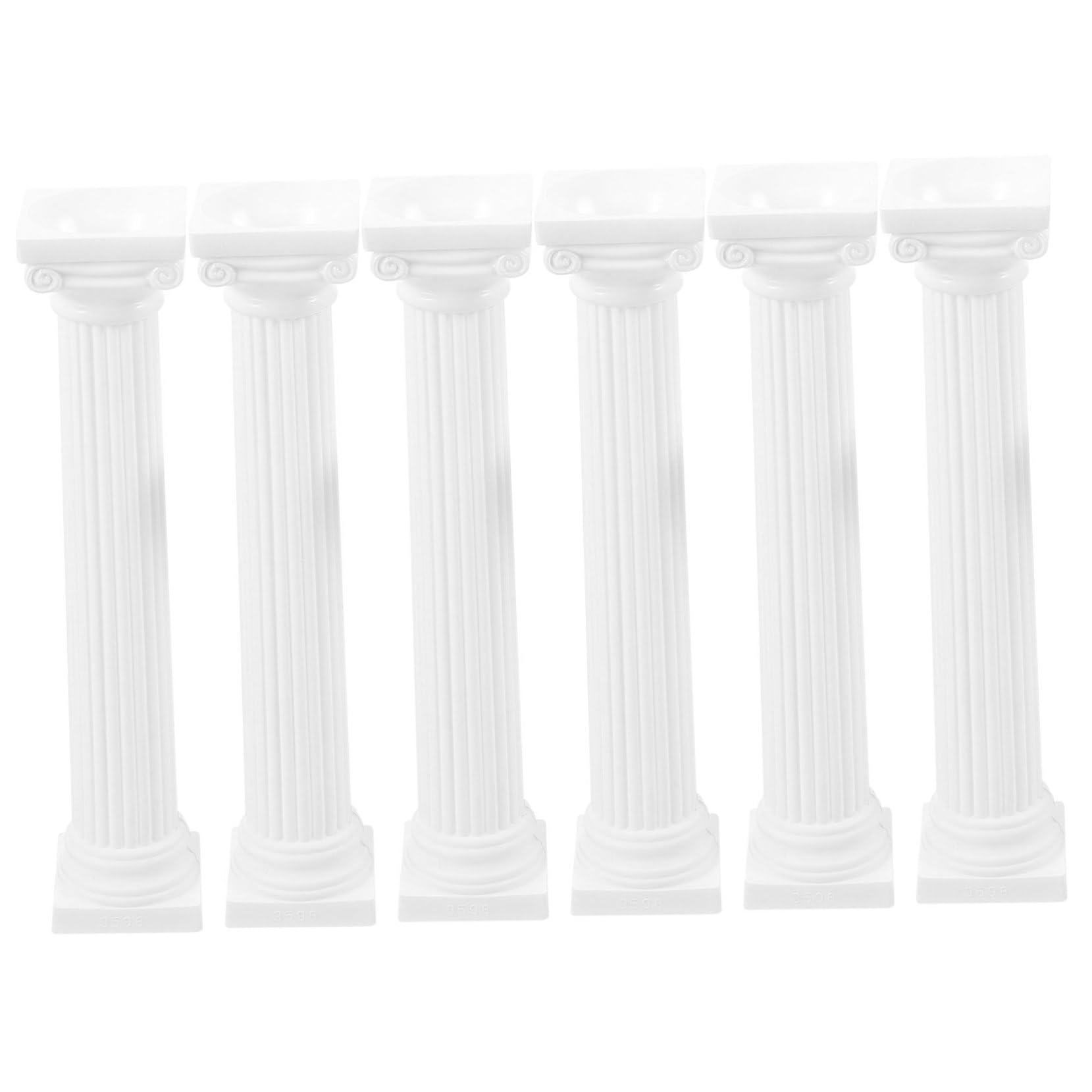 Colonne Romane 6 Pezzi 6 Pollici Bianche In Plastica | Decorazione Tavolo, Matrimonio, Eventi E Ambienti Esterni, Base Stabile