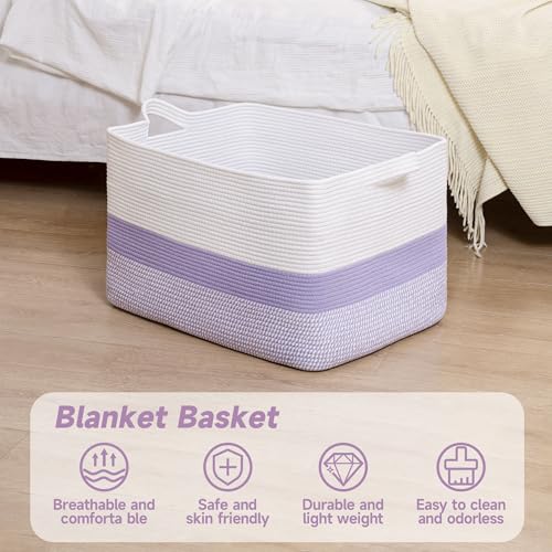 50% Off CLHMILY&Z Cotton Rope Storage Basket - Purple & White