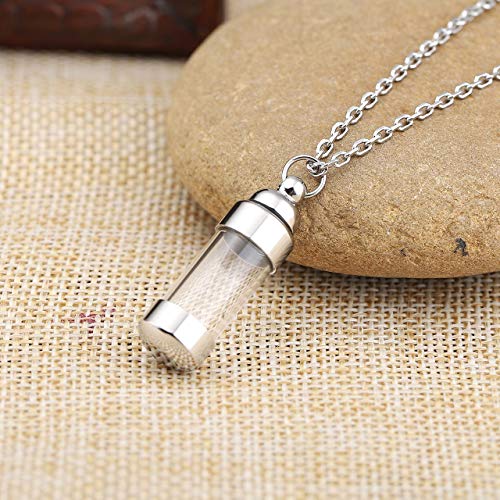 Jovivi Edelstahl Asche Schmuck Memorial Urnen Acryl Flasche Anhänger Öffnen Kette Kapsel Pendant Halskette Gedenk Geschenk