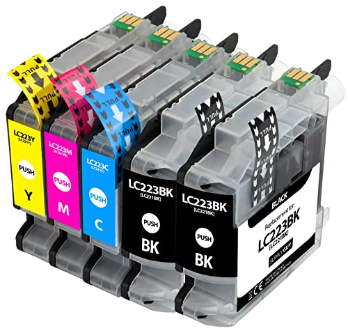 Supply Guy 5 Cartuchos de Tinta Compatible con BrotherLC223LC-223XL para MFC-J5320dw MFC-J5620dw MFC-J4420dw MFC-J480dw DCP-J4120dw DCP-J562dw y más (Ver página del Producto)