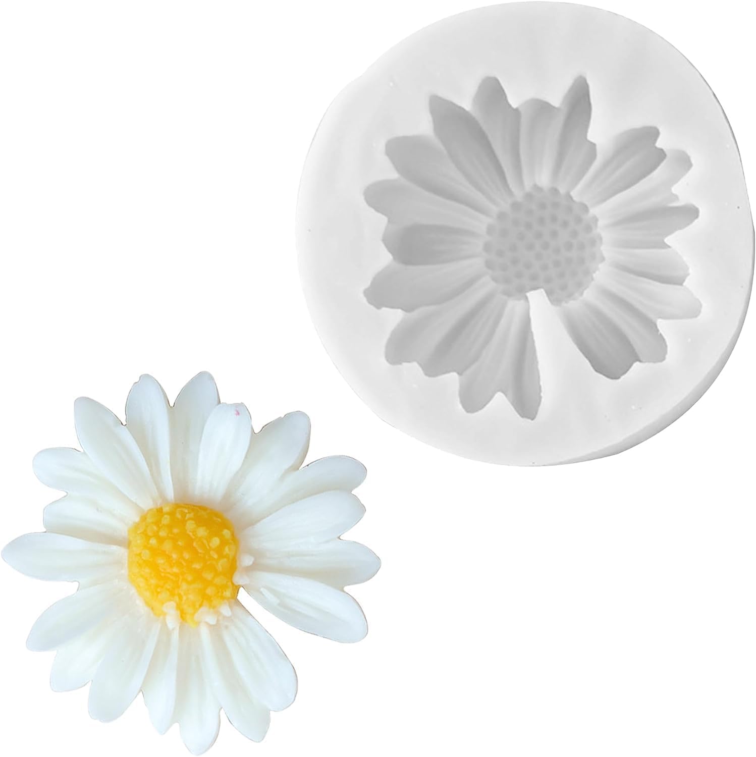 Vedini Daisy Flower Shape Silicone Mold 3D for Candle Making Flower Mould Soap Resin Art and Craft Chocolate Cake DIY (Multicolour)