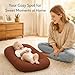 Loevin Baby Lounger for Newborn 0-24 Months,Soft Infant Lounger & Play Mat & Diaper Changing Pad for Home,Travel & Floor Time,Newborn Babies Essentials Gifts(Coffee)