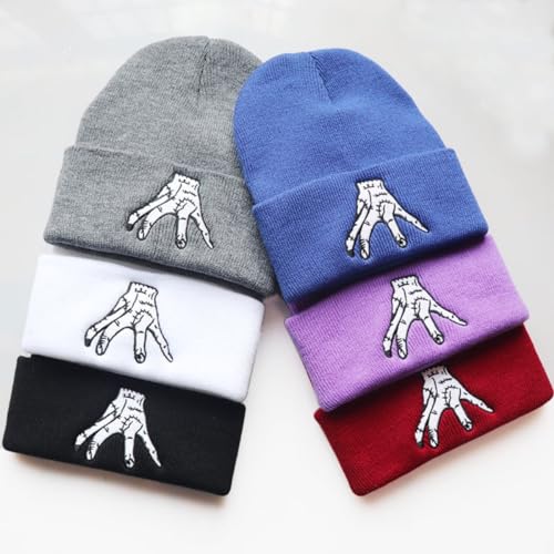 Wednesday Beanie Embroidery Warm Hat Sweater Hat Knitted Hat Hip Hop Hat Outdoor Cap for Boys Girls3