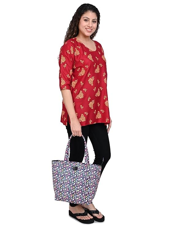 Image of Women's Rayon Printed Short Kurti Pack of 2 - Regular Fit Ethnic Wear | Comfortable Casual & Festive Kurtas for Women