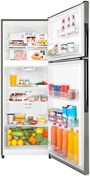 Interior view of the Mabe RMS510IVMRM0 Refrigerator with food items.