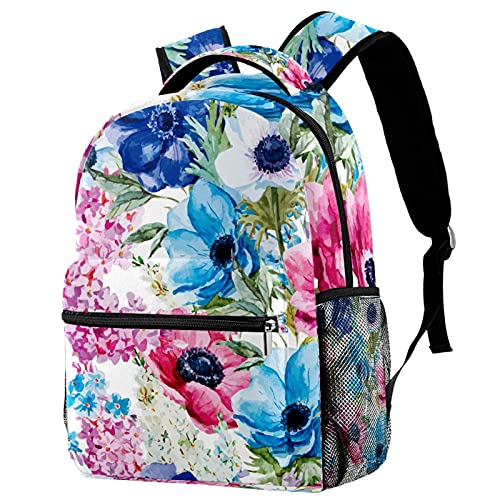 Sac à dos décontracté filles garçons adolescents imprimé lapin fleurs multicolore