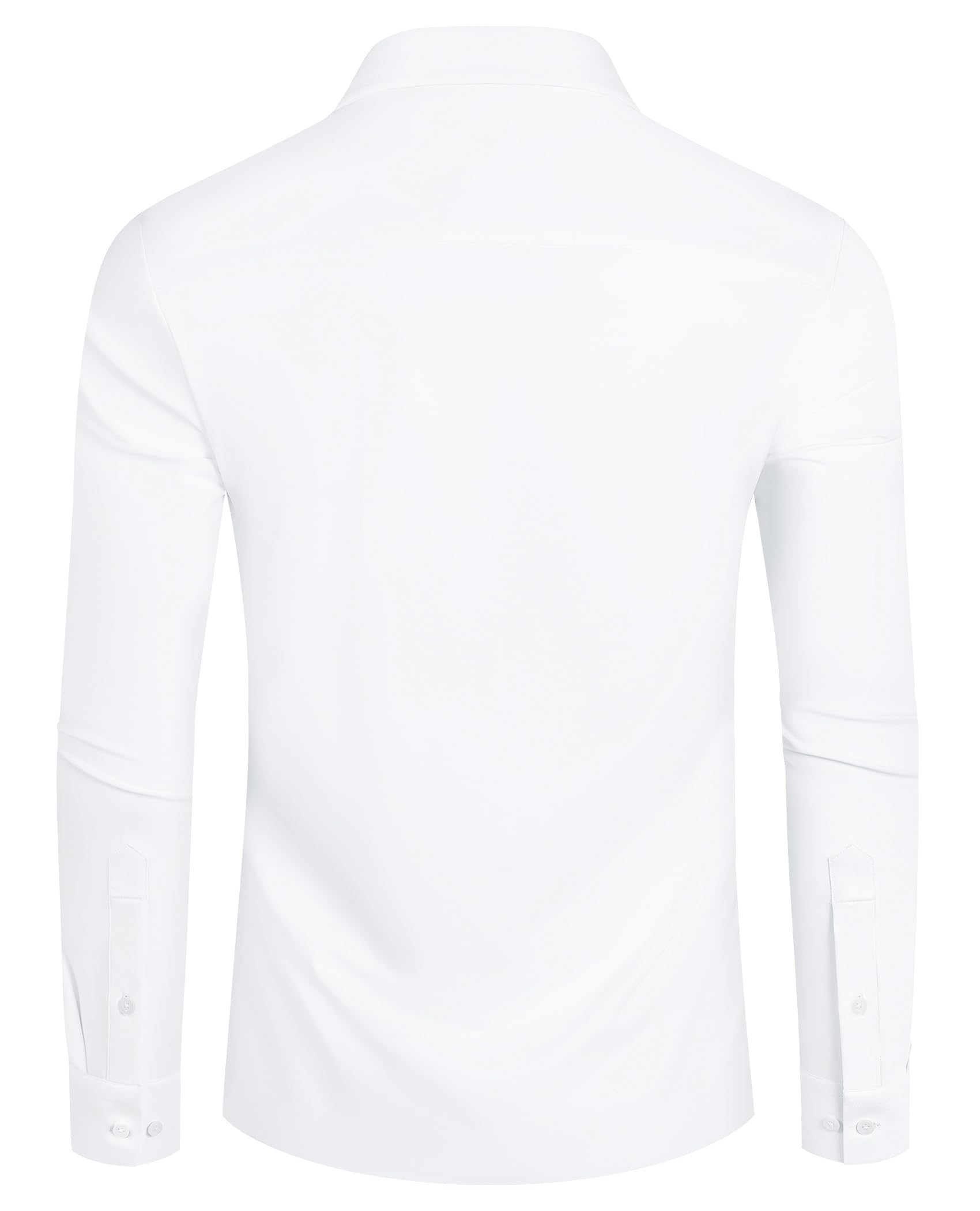DEMEANOR Camicia da uomo a maniche lunghe elasticizzata slim fit casual business senza stiratura, M