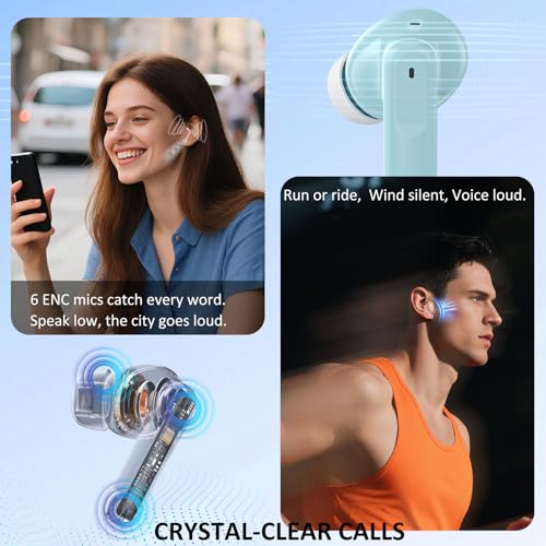Wireless Ear buds 6-Mic Noise Canceling Large Dual LED Display 35H Playtime - image 2