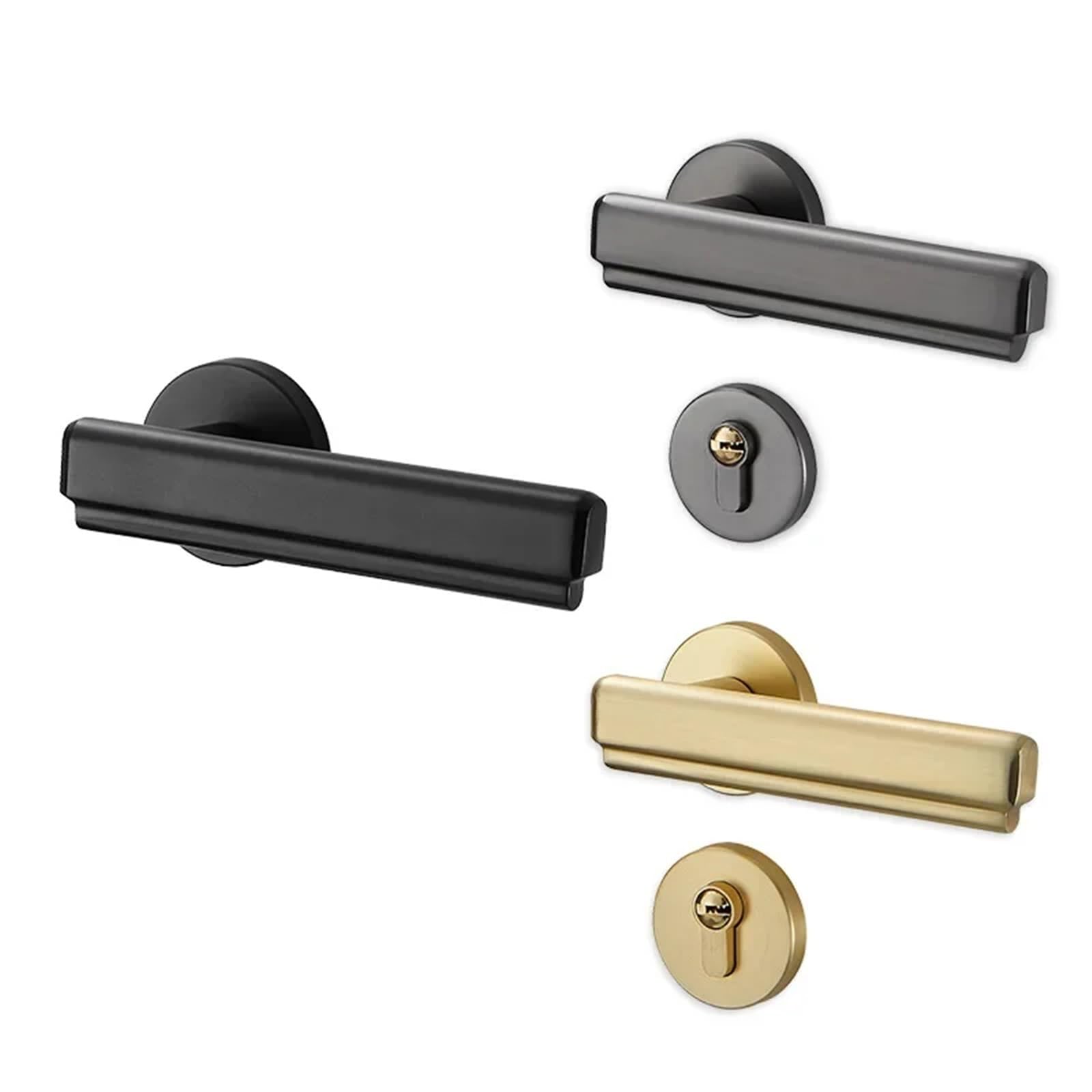 Bedroom Door Indoor Silent Split Handle Lock 1Pcs(Yahei)