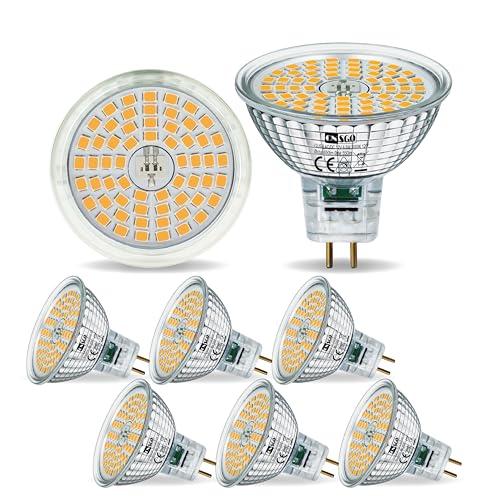 CNSGO GU5.3 Ledlampen Warmwit 3000K 650 Lumen, 6 Stuks, 6,5W Komt Overeen Met 55W MR16 Halogeen, 120° Stralingshoek, AC/DC 12V, Zonder Flikkeren, Niet Dimbaar Energiebesparend