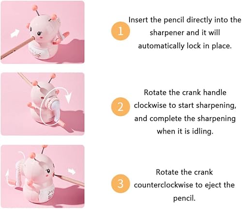 Miniatura 6 de JITEM Sacapuntas Sacapuntas manual con forma de hormiga, sacapuntas de manivela de animales creativos con hoja helicoidal más fuerte para regalo de