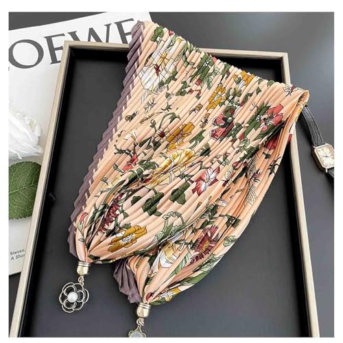 Women's pleated scarf necklace magnetic buckle with small necklace headband collarbone chain headband pendant scarf3