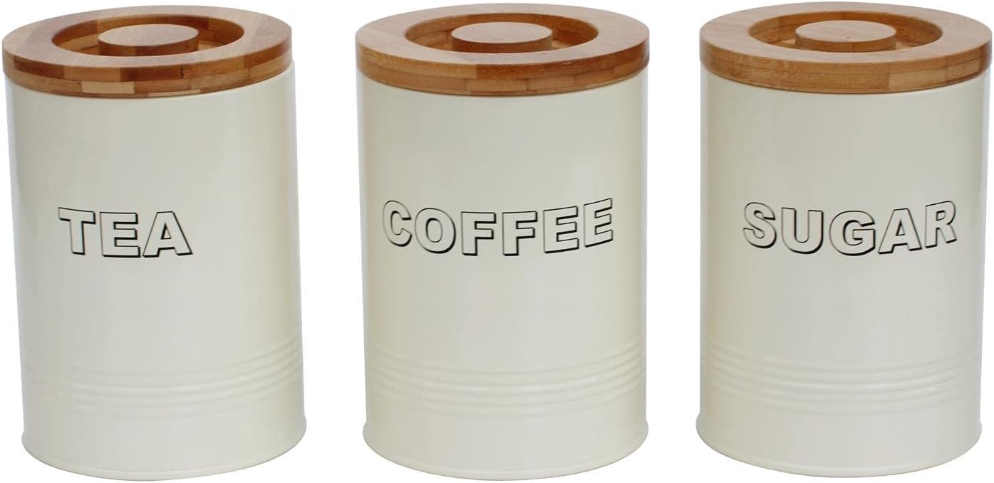 Typhoo vintage kitchen style stylish cream tea coffee sugar canisters