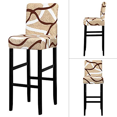Image of Lellen Jacquard Bar Chair Stool Cover - 4 Pack Stretch Chair Slipcover Pattern for Short Swivel Dining Chair-Counter Height Side Chairs (125845)