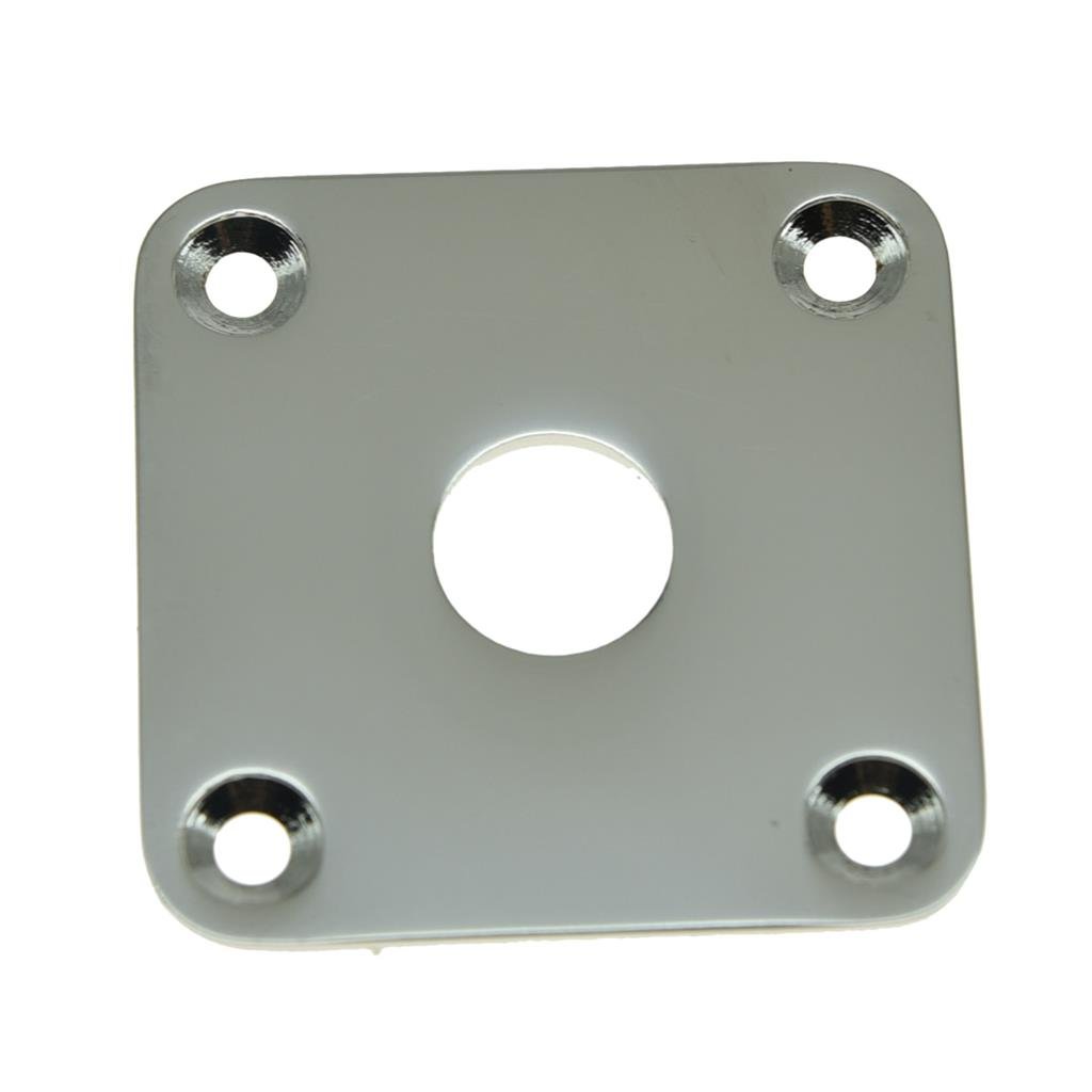 KAISH Nickel Flat Bottom Metal Jack Plate Flat Base Square Jackplate for Les Paul LP Guitars, Flat Base/Bottom - Image 2